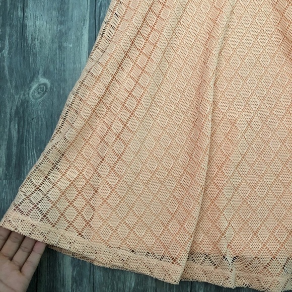 Maurices Peach Skater A-Line Dress Lace Overlay - Picture 3 of 8